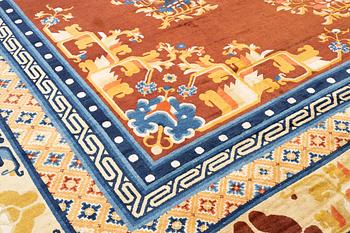 A Chinese antique Ningxia carpet. Measurement 486 x 384 cm.