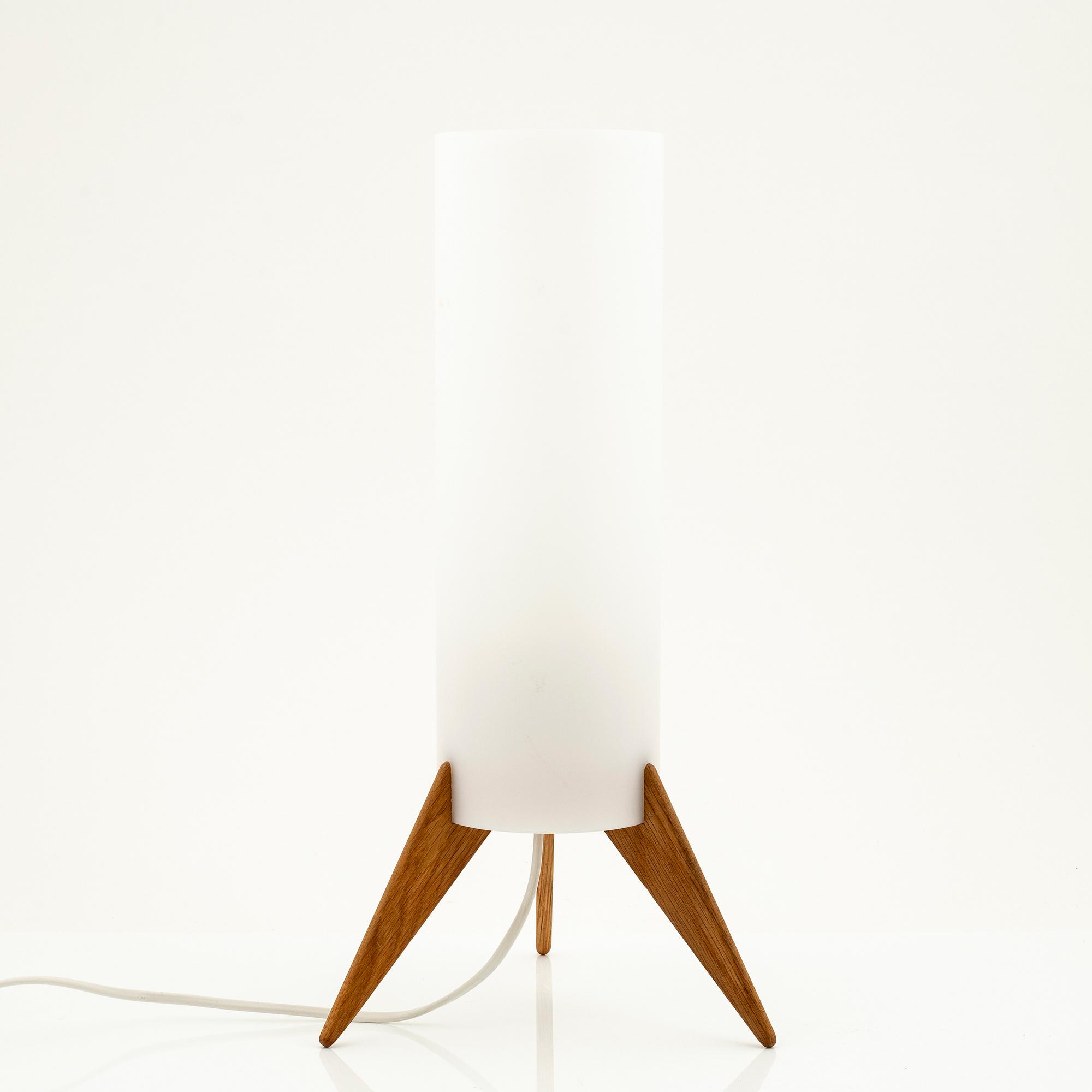 Uno & Östen Kristiansson, an oak and acrylic table light, Luxus, Vittsjö.