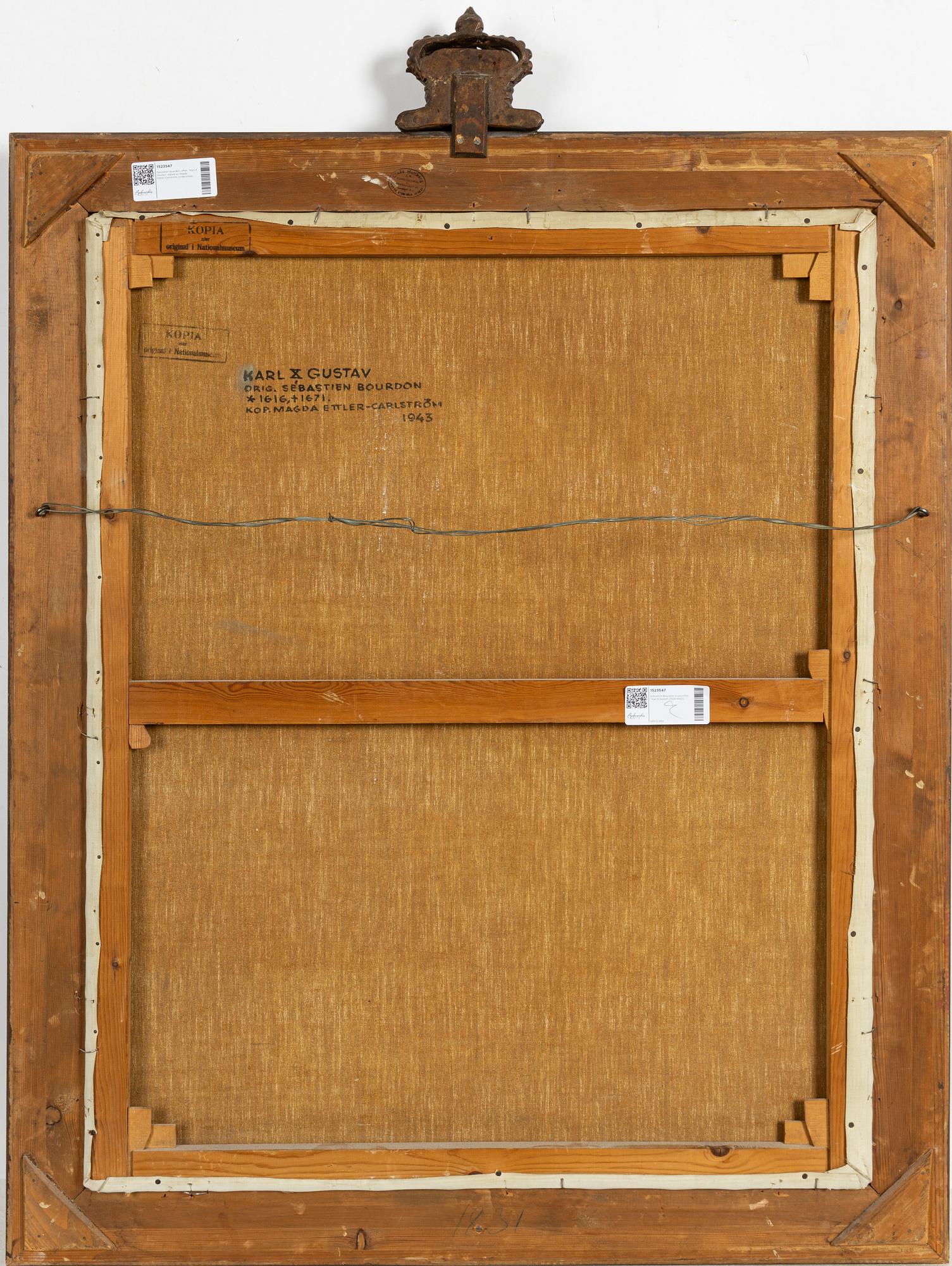 Sébastien Bourdon, kopia efter,  "Karl X Gustaf" (1622-1660).