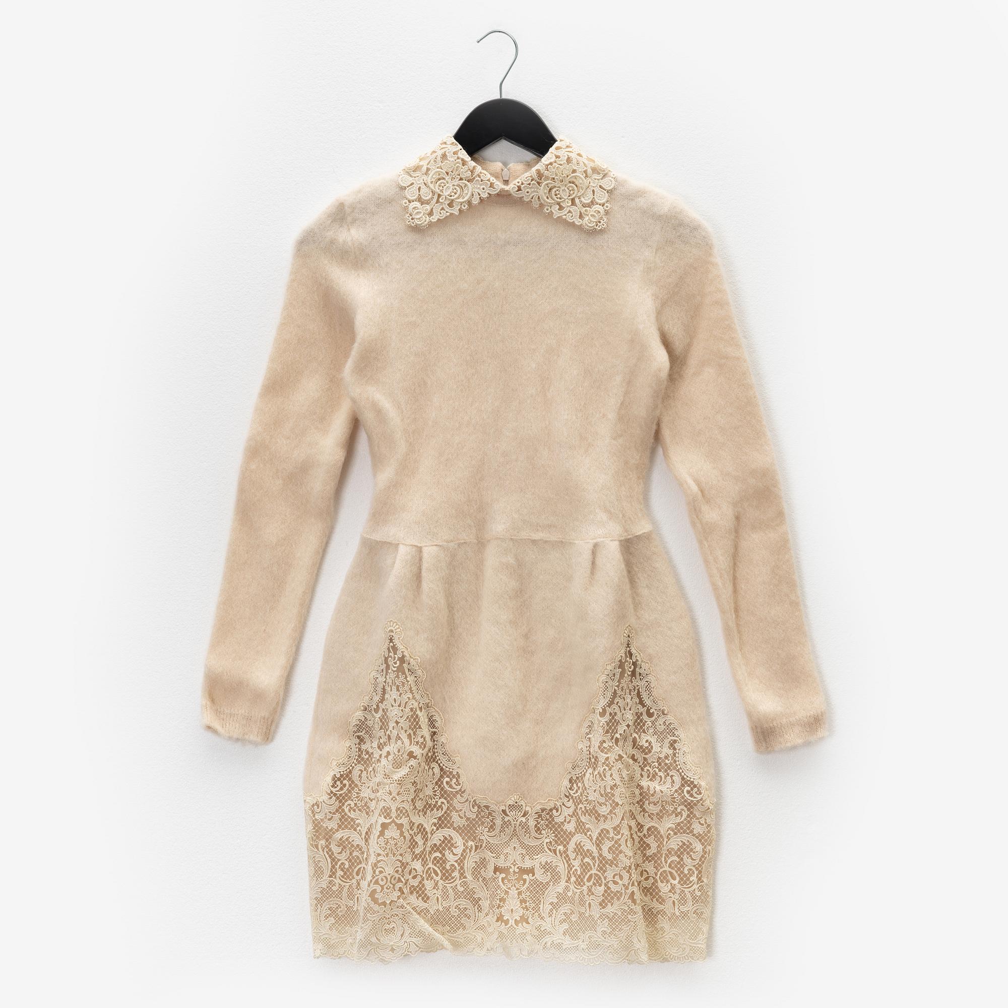 Valentino, a woolmix and lace dress, size S.