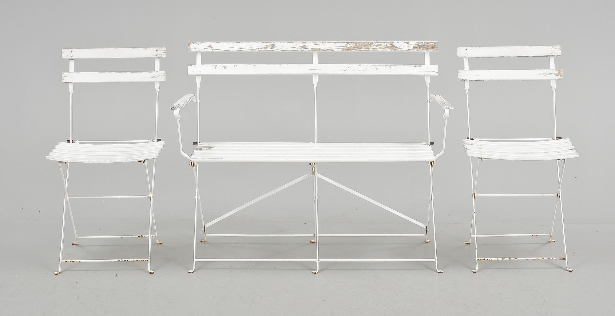 TRÄDGÅRDSGRUPP, 4 delar, soffa märkt Rigidex, 19/2000-tal.