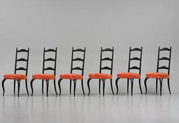 Uno Åhrén, a set of eight Swedish Grace dining chairs, 1920s.