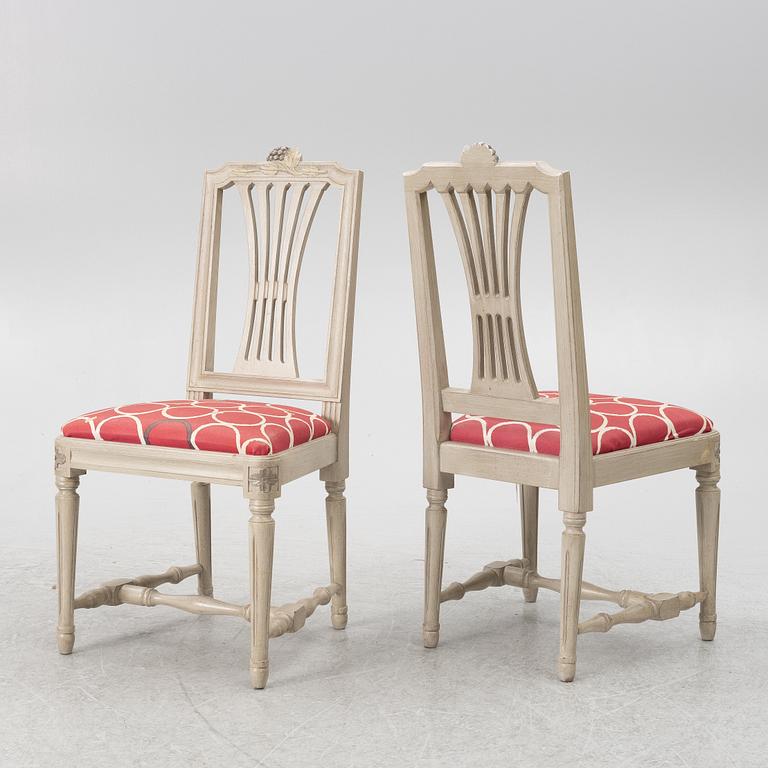 Matbord med 6 stolar, gustaviansk stil, K.A Roos,  Helsingborg, 1900-talets andra hälft.