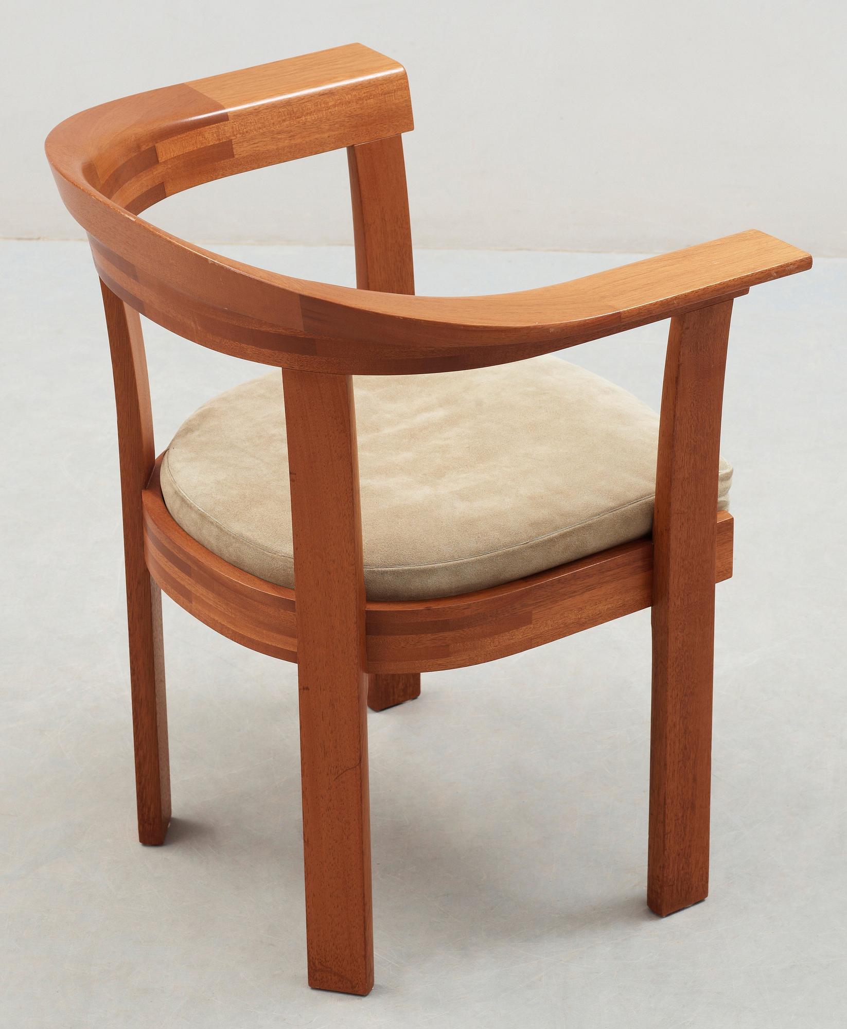 A HI-gruppen mahogany armchair, Stockholm 1974.