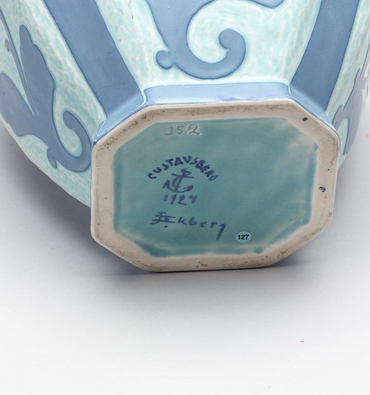 VAS, flintgods, Josef Ekberg, Gustavsberg, Sgrafitto, 1924.