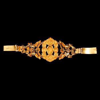 ARMBAND, sannolikt 9 k guld, England, sent 1800-tal. Vikt ca 20 gram.