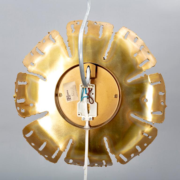 A set of brass ceiling pendant and wall lamp by Svend Aage Holm Sørensen later part of the 20th century.