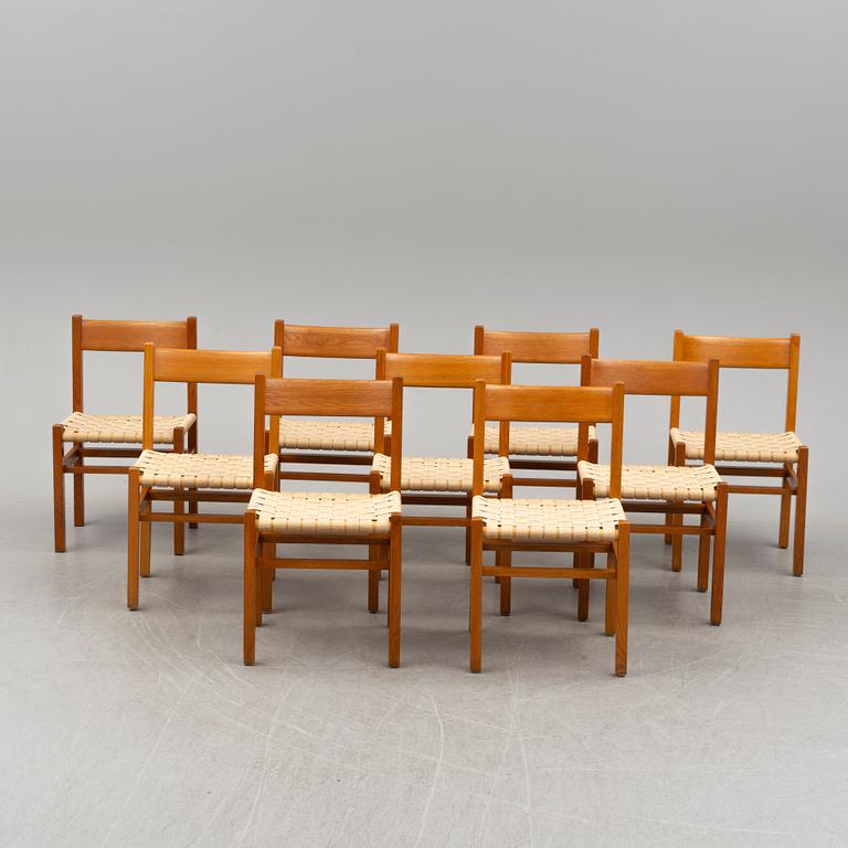 A set of nine chairs by Andrées Fabriks AB, Ruda.