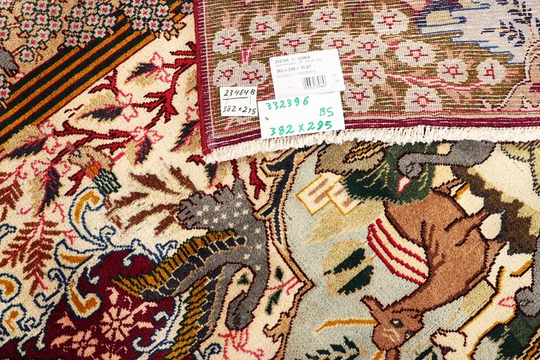A Kashmar carpet, c. 382 x 295 cm.