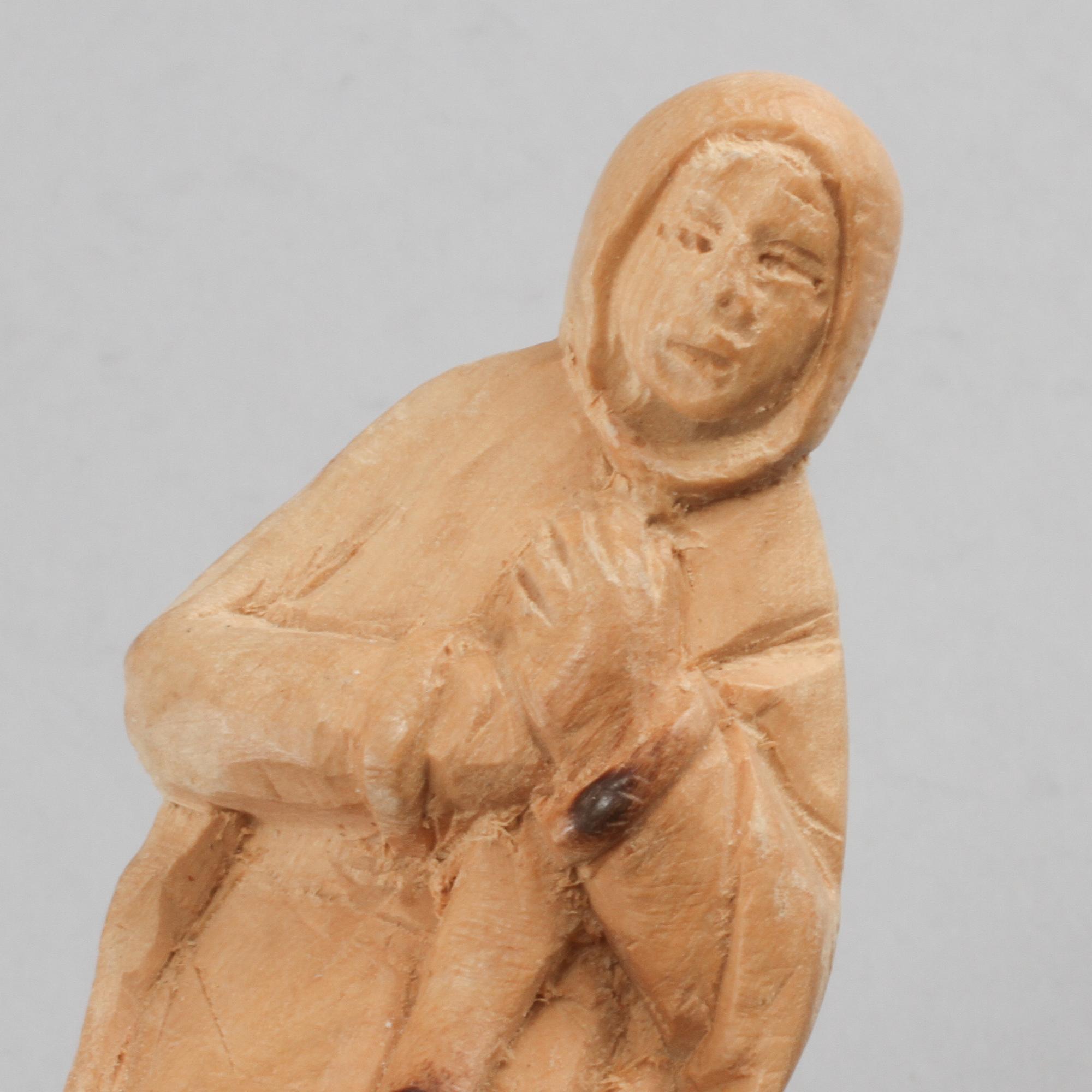 FIGURINER, 12 delar, trä, 1900-tal.
