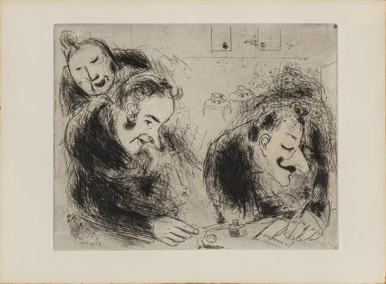 TWO MARC CHAGALL ETCHINGS FROM Les Âmes Mortes" de Nicolas Gogol, 1923-1927.