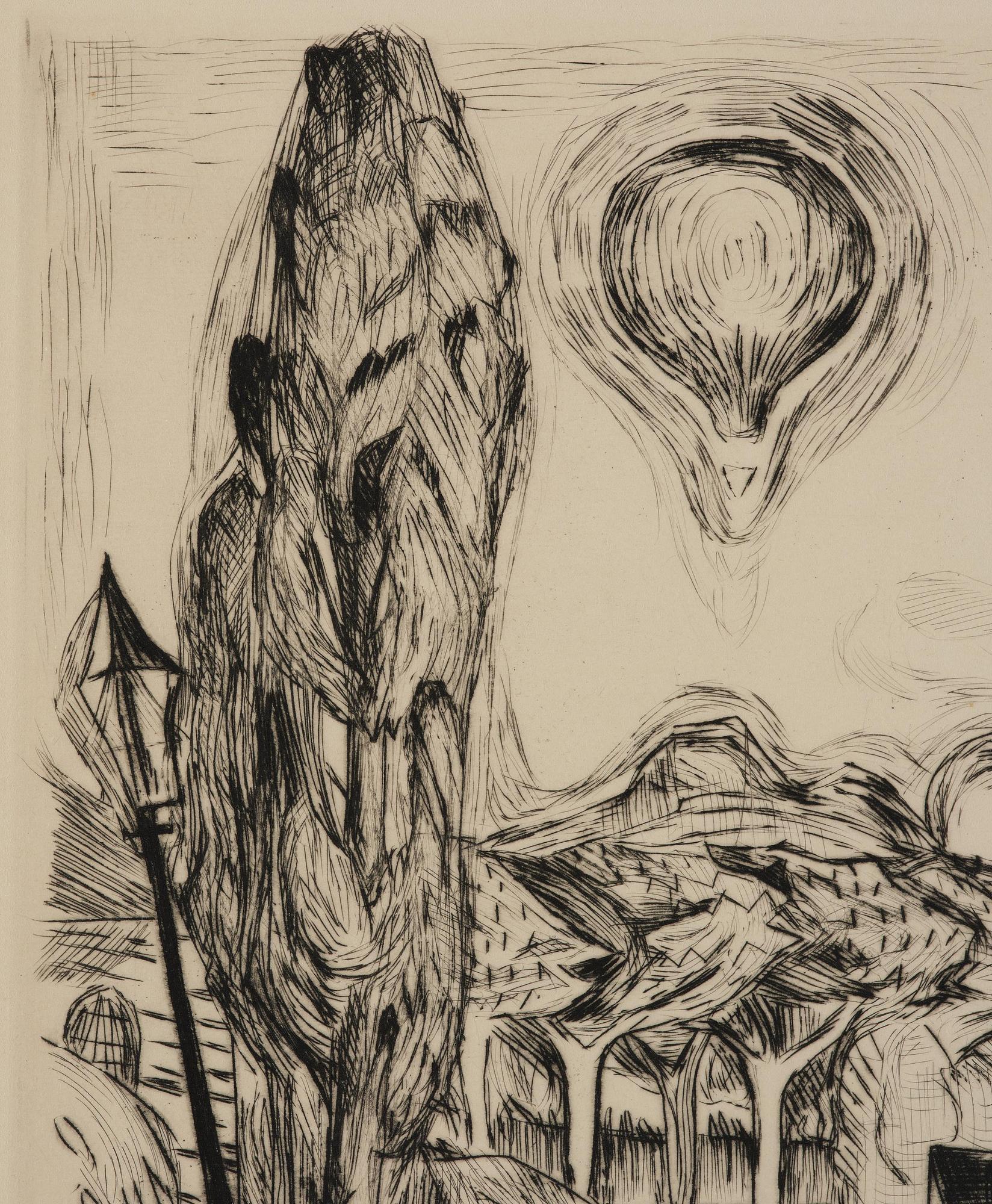 Max Beckmann, "Landschaft mit ballon" from "Gesichter".