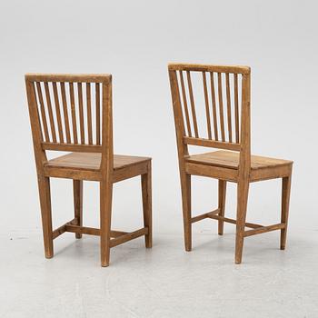 A group of six Swedish folk art chairs, first half of the 19th Century.