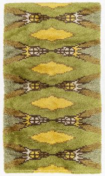 Rug, Rya, Sweden, 1960s. 200 x 112 cm.