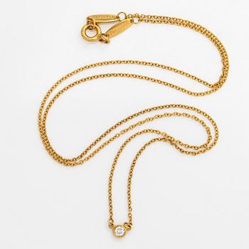 Tiffany & Co, Elsa Peretti, an 18K gold 'Diamonds by the Yard' necklace with a brilliant-cut diamond.