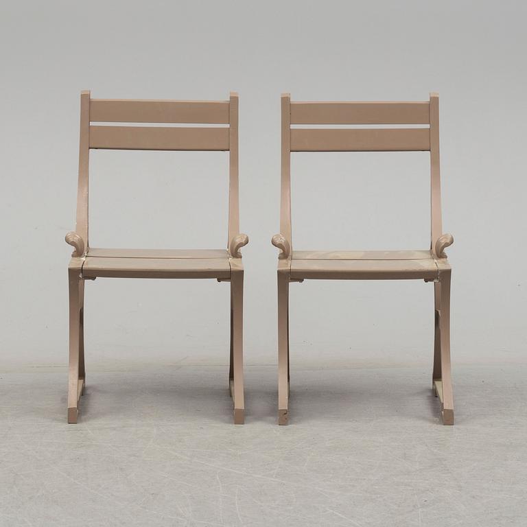 A pair of late 20th century garden chairs, "Sneckan", Folke Bensow, Byarums Bruk.