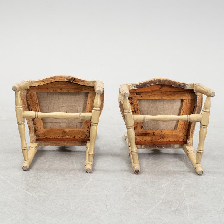 A pair of transition chairs, second half of the 18th Century.