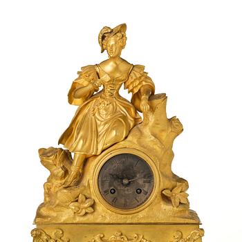 A mantle clock, presumably french, second half of the 19th century.