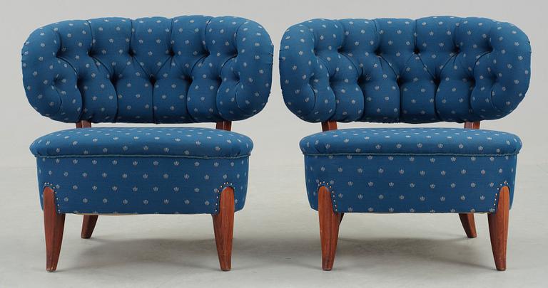 FÅTÖLJER, ett par, Otto Schultz, 1940-50-tal.