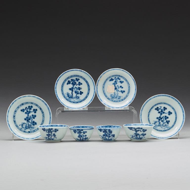 A set of four cups with stands, Qing dynasty, Qianlong (1736-95).