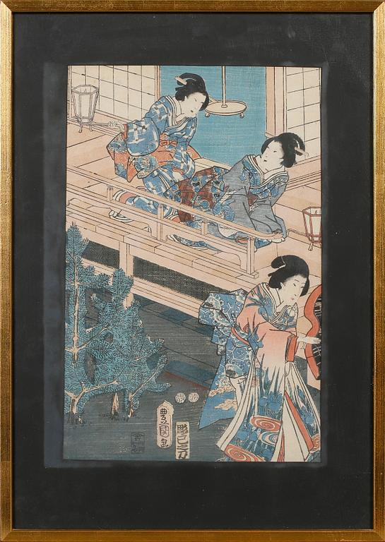 TRÄSNITT, 3 st, Japan, 1800-/1900-tal.