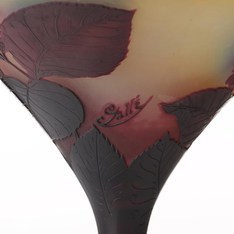 Emile Gallé, an Art Nouveau cameo glass vase, Nancy, France.