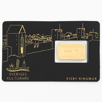 Guldtacka, 999.9. "Visby ringmur", Schöne Edelmetaal.