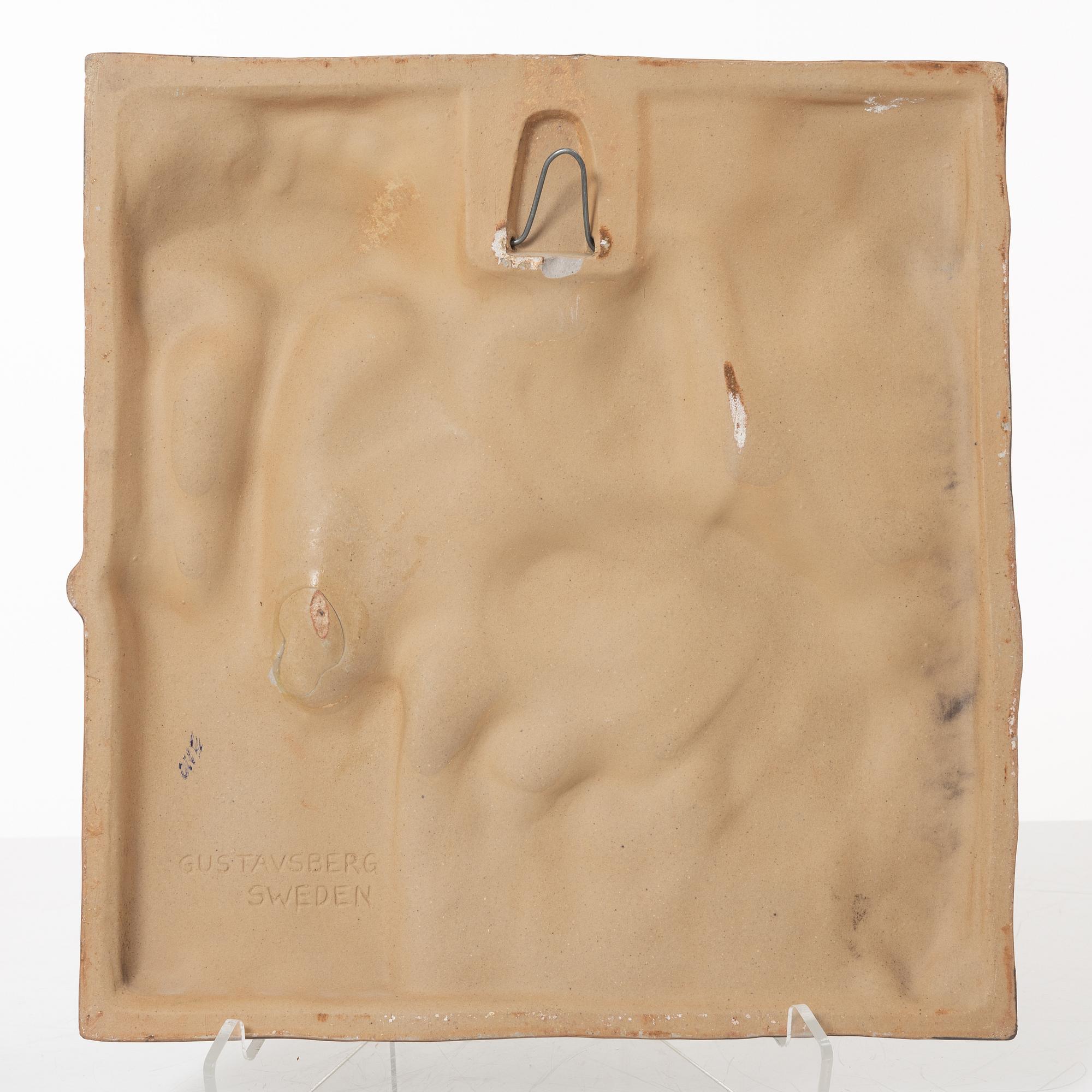 Lisa Larson, a 'Flora' wall plaque, Gustavsberg.