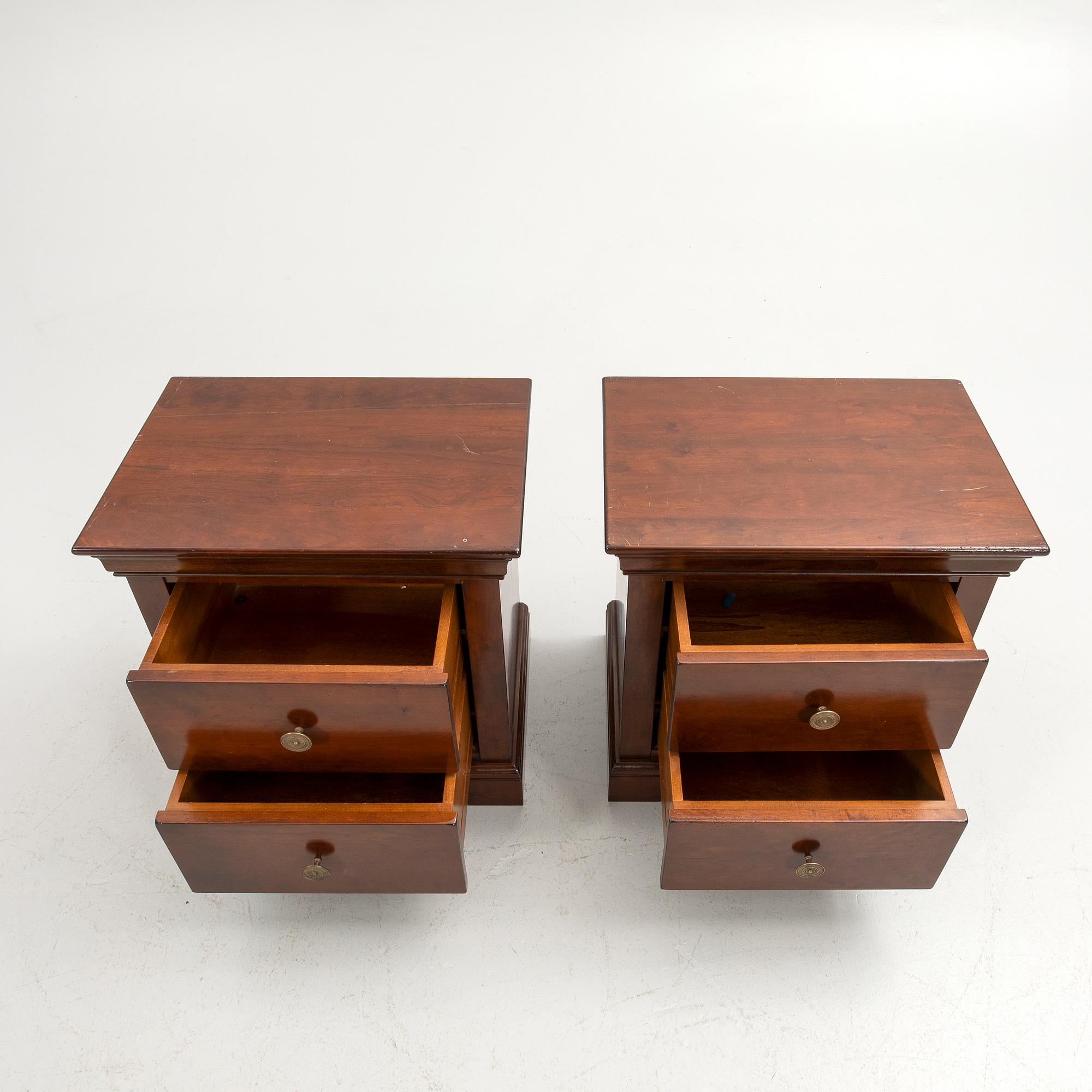 Nightstands, a pair, Grange, France.