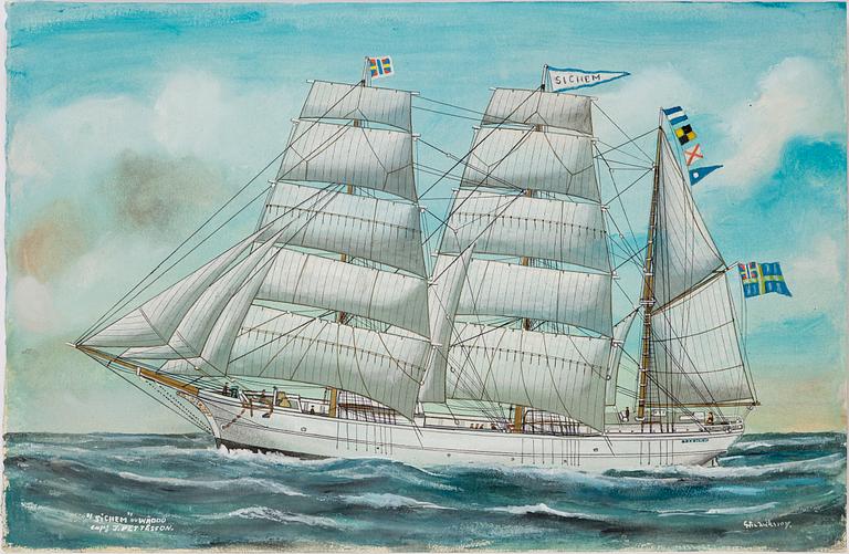 GUSTAF FREDRIKSSON, akvareller, 4 st, signerade.