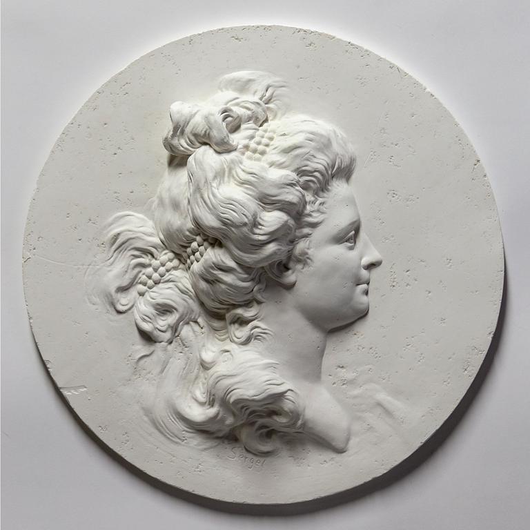 A 21th Century plaster relief, copy after J T Sergel.