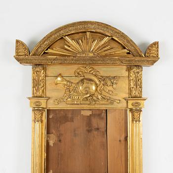 An Empire giltwood mirror, Stockholm early 19th century.