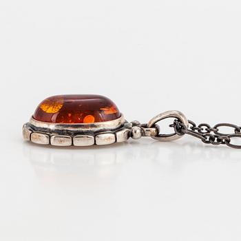 GEORG JENSEN, Pendant of the year 2001, with amber.