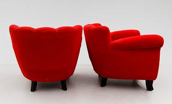 FÅTÖLJER, 1 par, art déco, 1920-/30-tal.