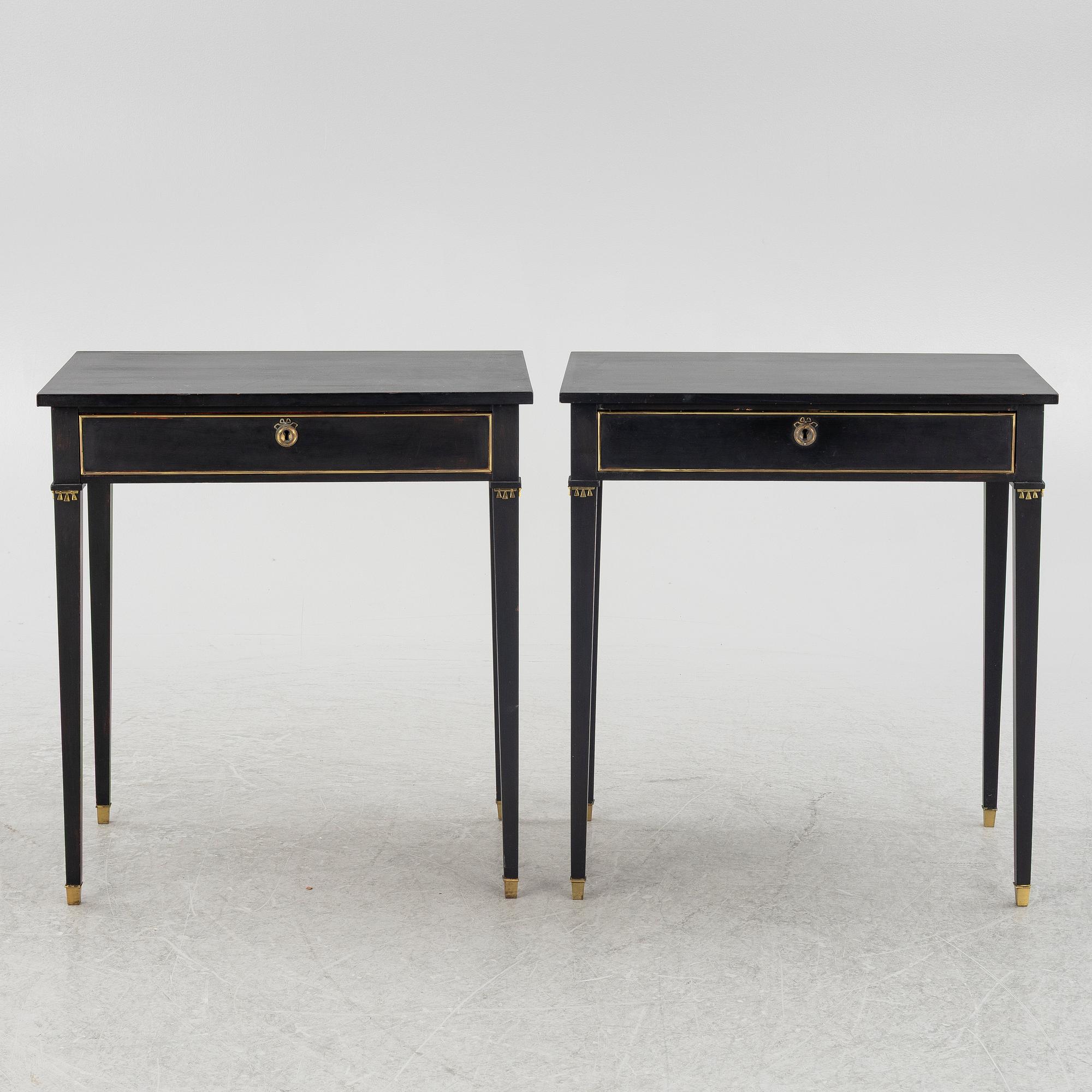 A pair of late Gustavian style tables, mid-20th century.
