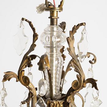A six-branch rococ-style chandelier, first part 20th century.