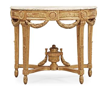 1373. A Gustavian late 18th century console table.
