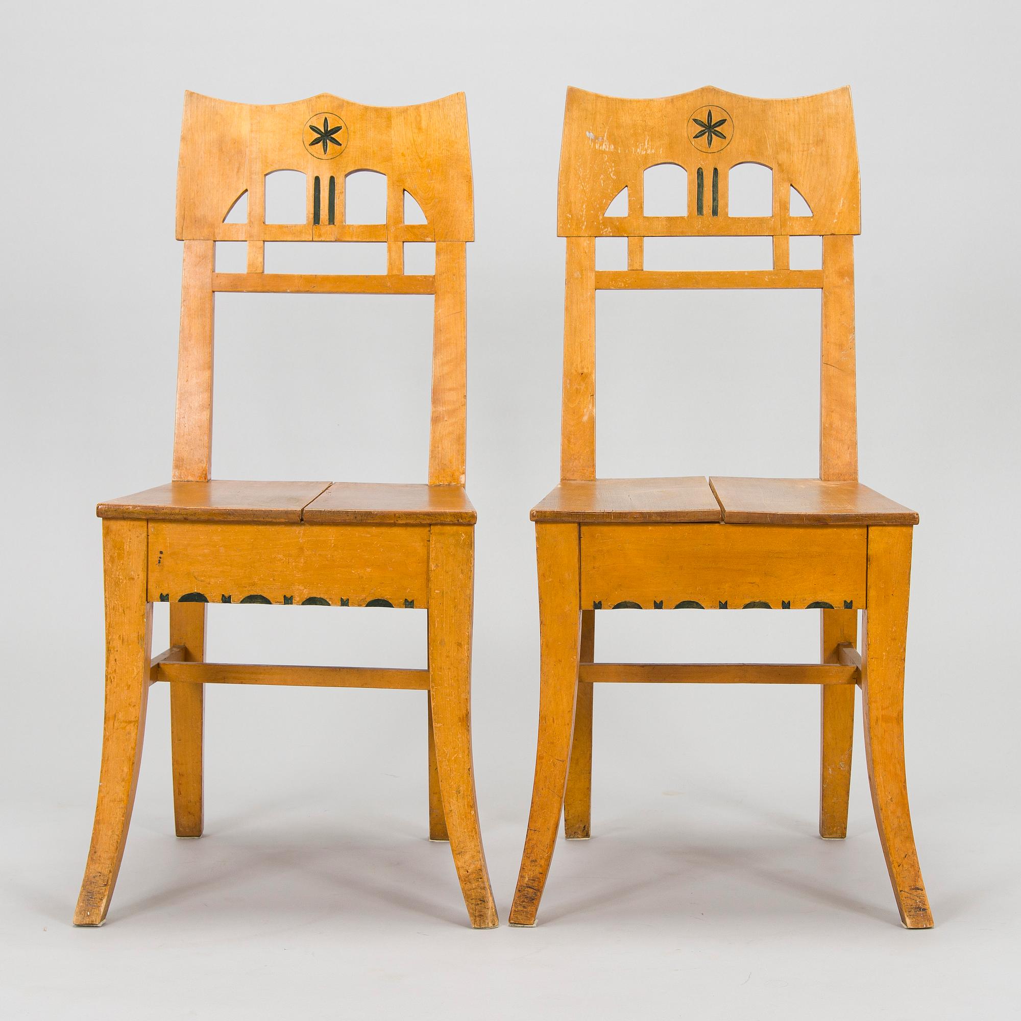 Yrjö Blomstedt, probably, chairs 4 pcs, circa 1900.