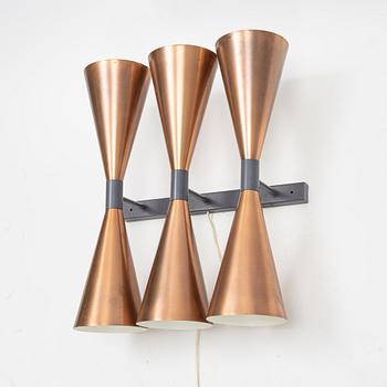 Hans-Agne Jakobsson, a copper wall lamp, Markaryd, Sweden, second half of the 20th century.