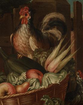 Fransesco Lavagna Circle of, Garden still life with birds and rabbit (2).