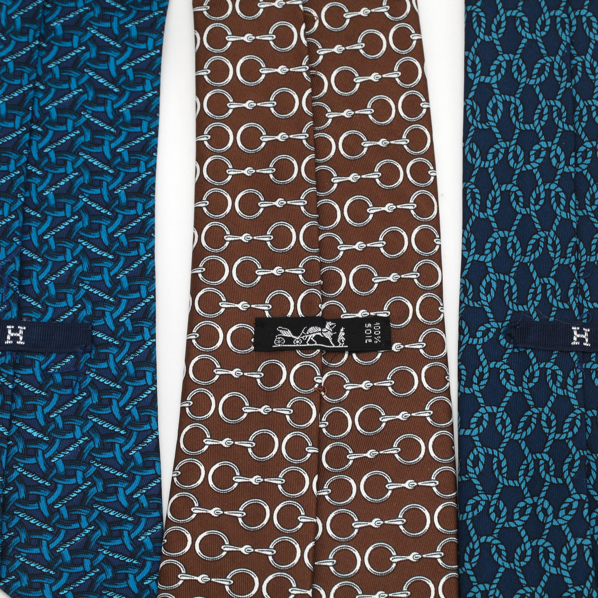 HERMÈS, three silk ties.