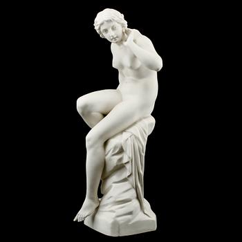 FIGURIN, parian, Gustafsberg, otydligt signerad samt daterad 1909, detta exemplar tillverkat 1918.