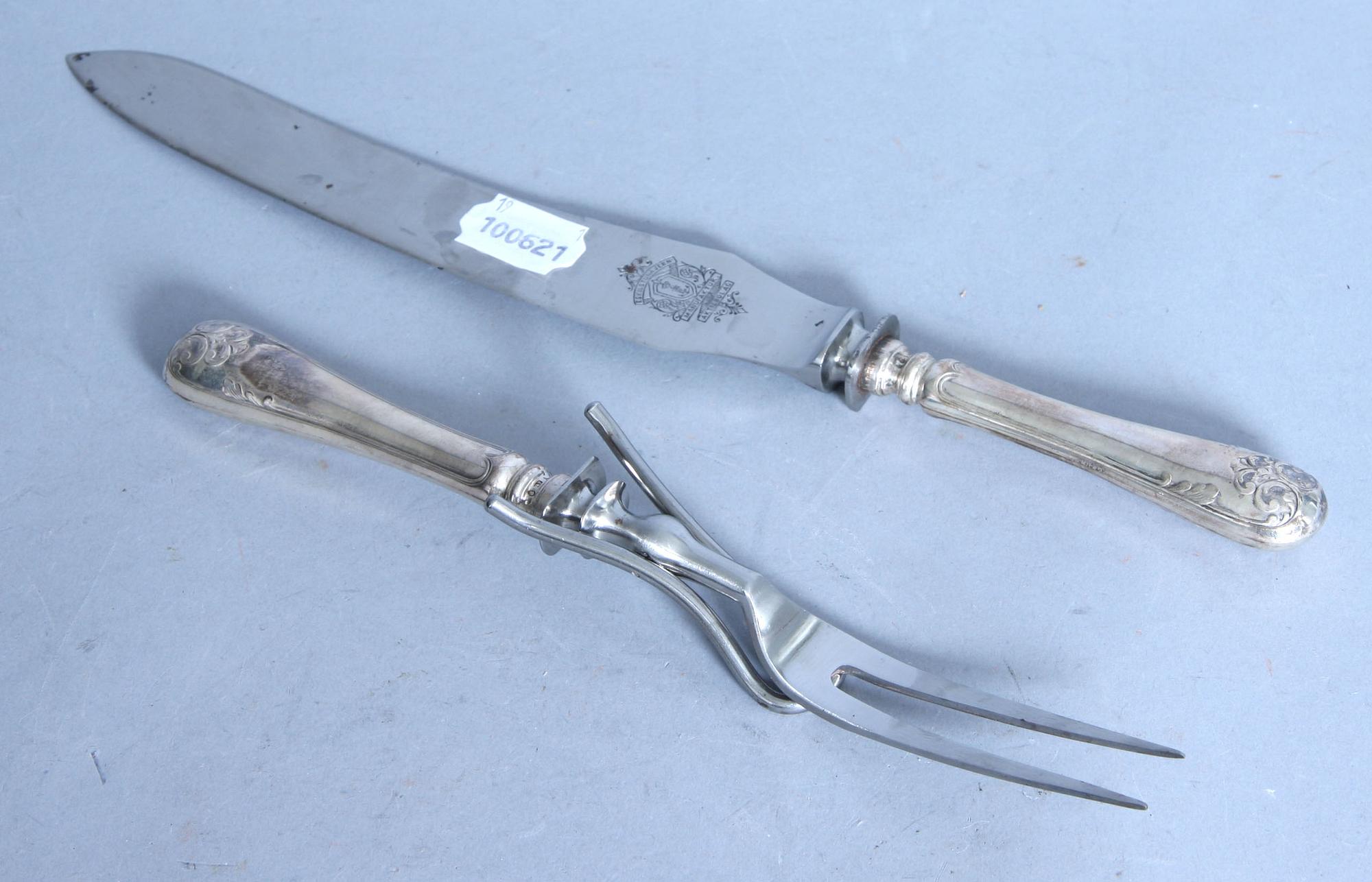 TRANSCHERBESTICK, 2 st, silver, "Gammal Fransk", 1917-1918.