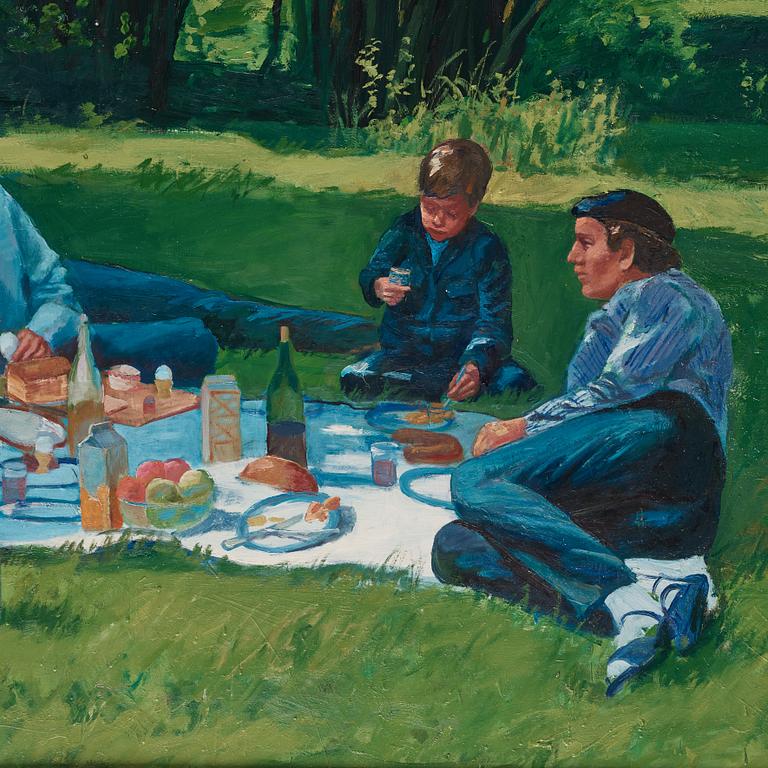 Gerhard Nordström, Study to a painting "Frukost i det gröna" from the serie "Sommaren 1970".