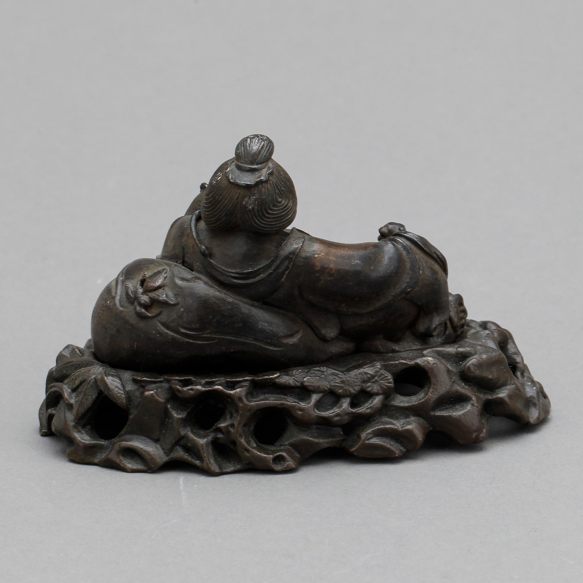 FIGURIN, brons, troligen Japan, 1900-tal.