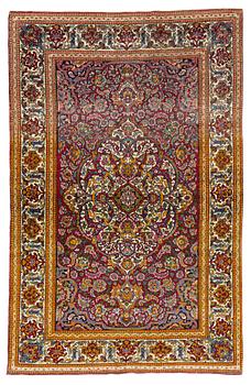 393. A semi-antique Mobarakeh-Esfahan rug, ca 215 x 137 cm.