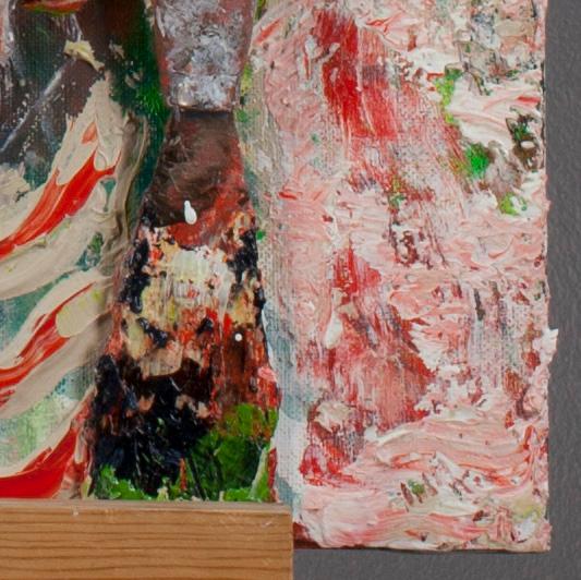 JYRKI RIEKKI, diptyk, blandteknik och kollage på duk, a tergo signerad 2006.