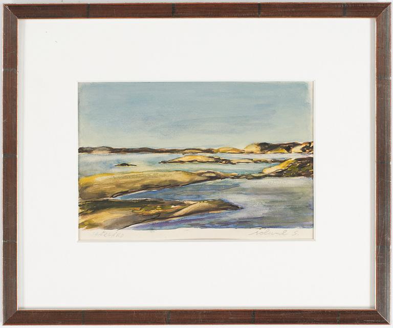 ROLAND SVENSSON, akvarell, "Skärgård", signerad.