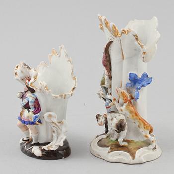 VASER, 2 st, porslin, senempire, 1800-tal.