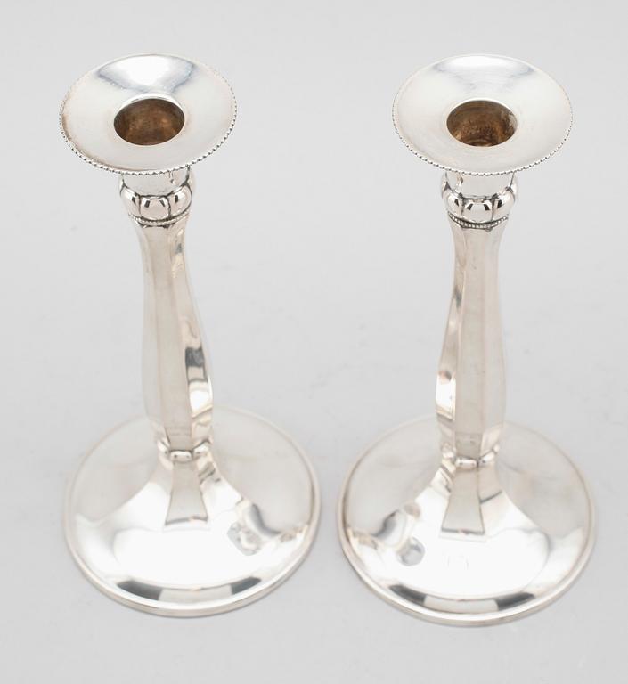 LJUSSTAKAR, 1 par, silver, Kultakeskus Oy, Tavastehus 1930, Finland.